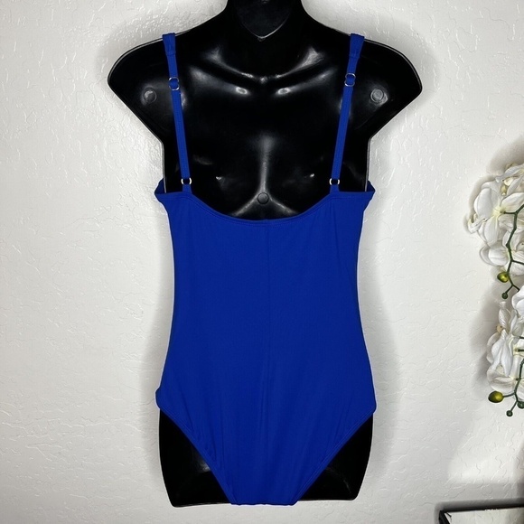 LIZ CLAIBORNE one piece swim suit bikini size 8 Royal Blue - Picture 2 of 4